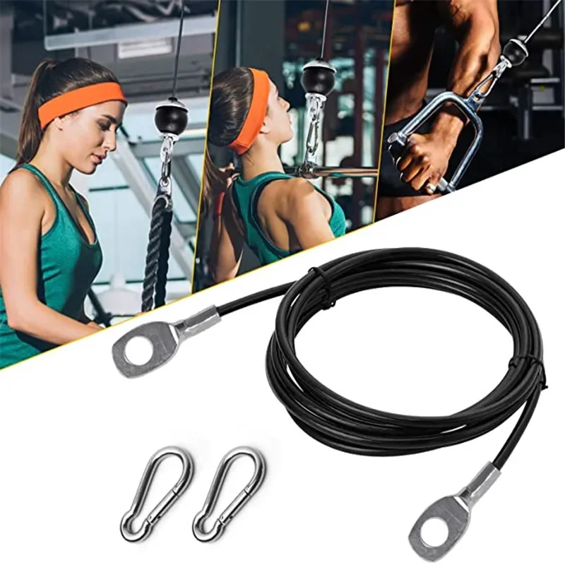 Crossfit Equipment - 2M-5M フィットネス機器アクセサリースチールロープ調整可能な PU プルロック統合トレーナー高耐摩耗性スチールロープ