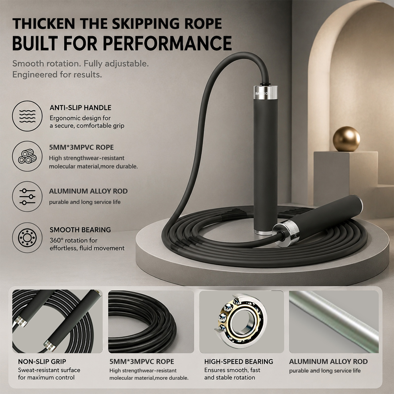 Skipping Rope Pvc - ボクシング ジャンプロープ スポーツ エクササイズ 大人用 減量