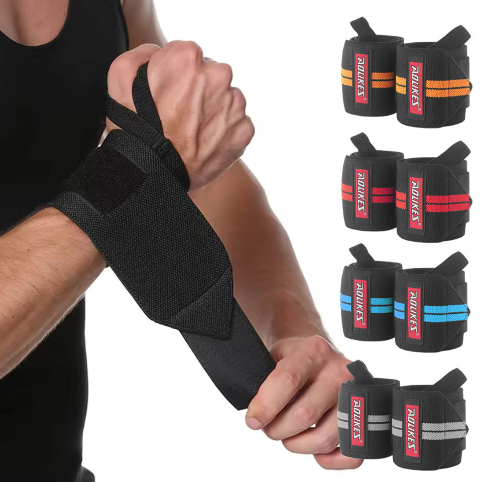 Crossfit Equipment - AOLIKES フィットネスリストラップ ウェイトリフティングジムリストストラップ クロストレーニングパッド入り親指ブレースストラップ パワーハンドサポートリストバンド
