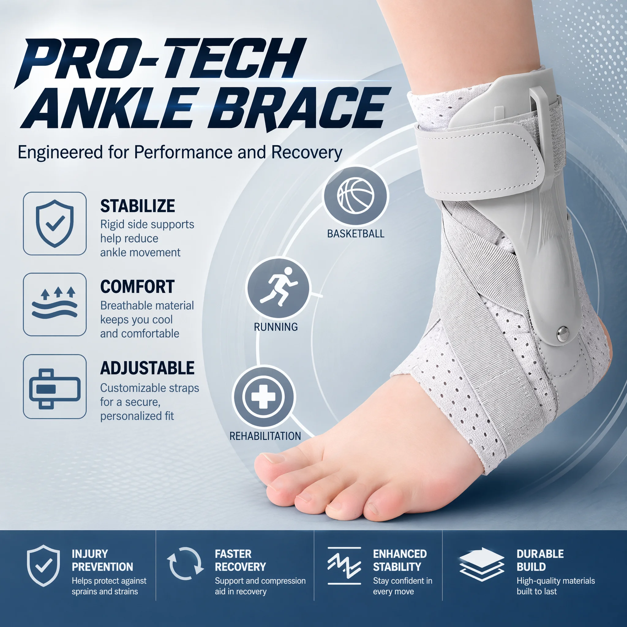 サイドスタビライザー付き足首ブレース、捻挫した足首の回復や腱 - Ankle Mobility Band のレビューと価格