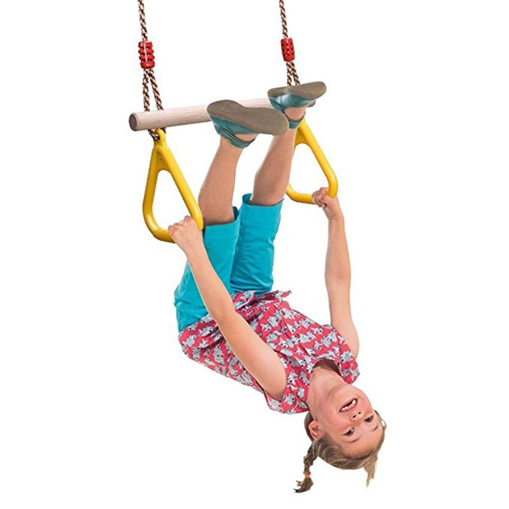 屋内外で楽しめるブランコセット、裏庭用木製バー、体操リング、 - Gymnastic Ring Wood のレビューと価格