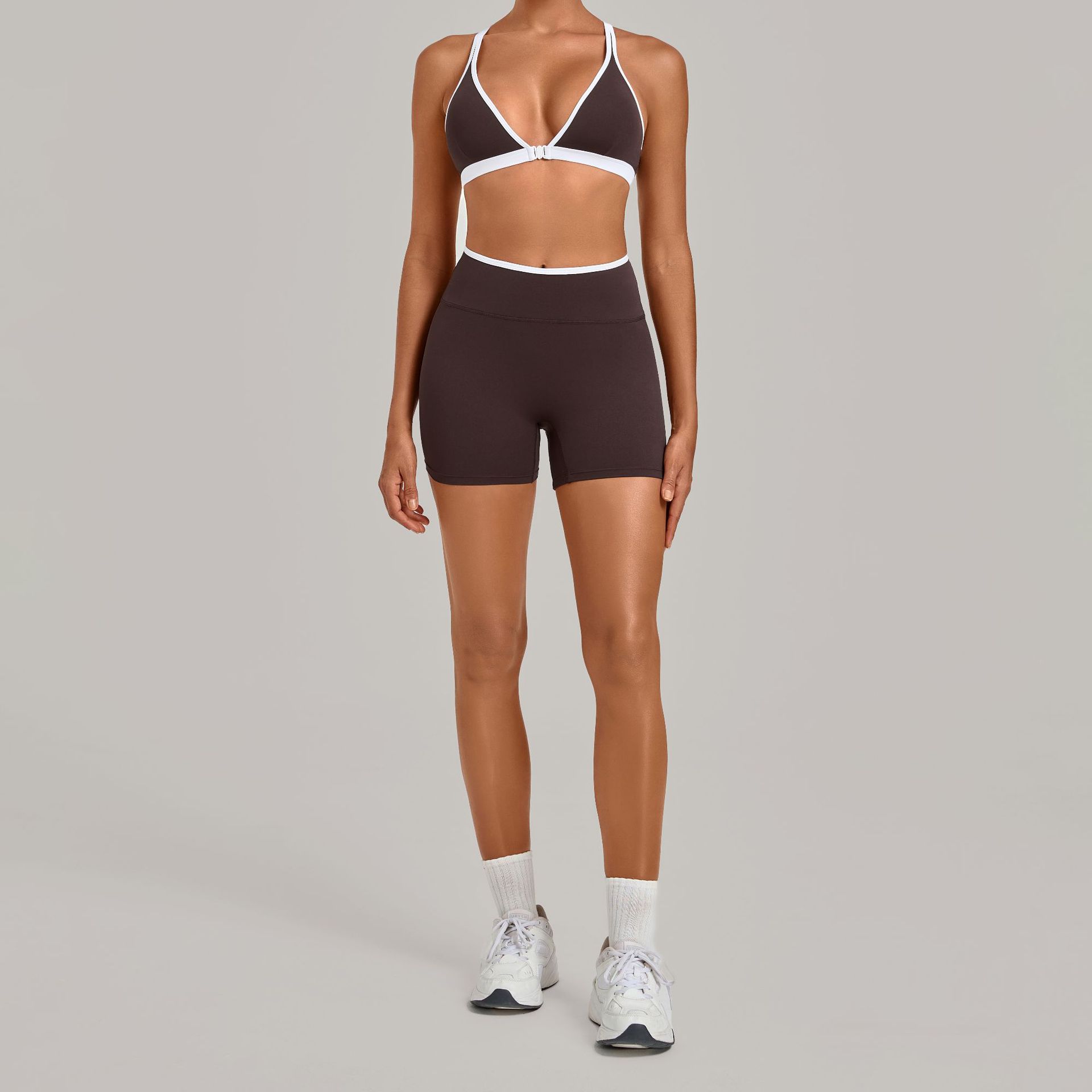 女性用2ピースヨガセット ディープVネック クロスバック ス - Crossfit Equipment のレビューと価格
