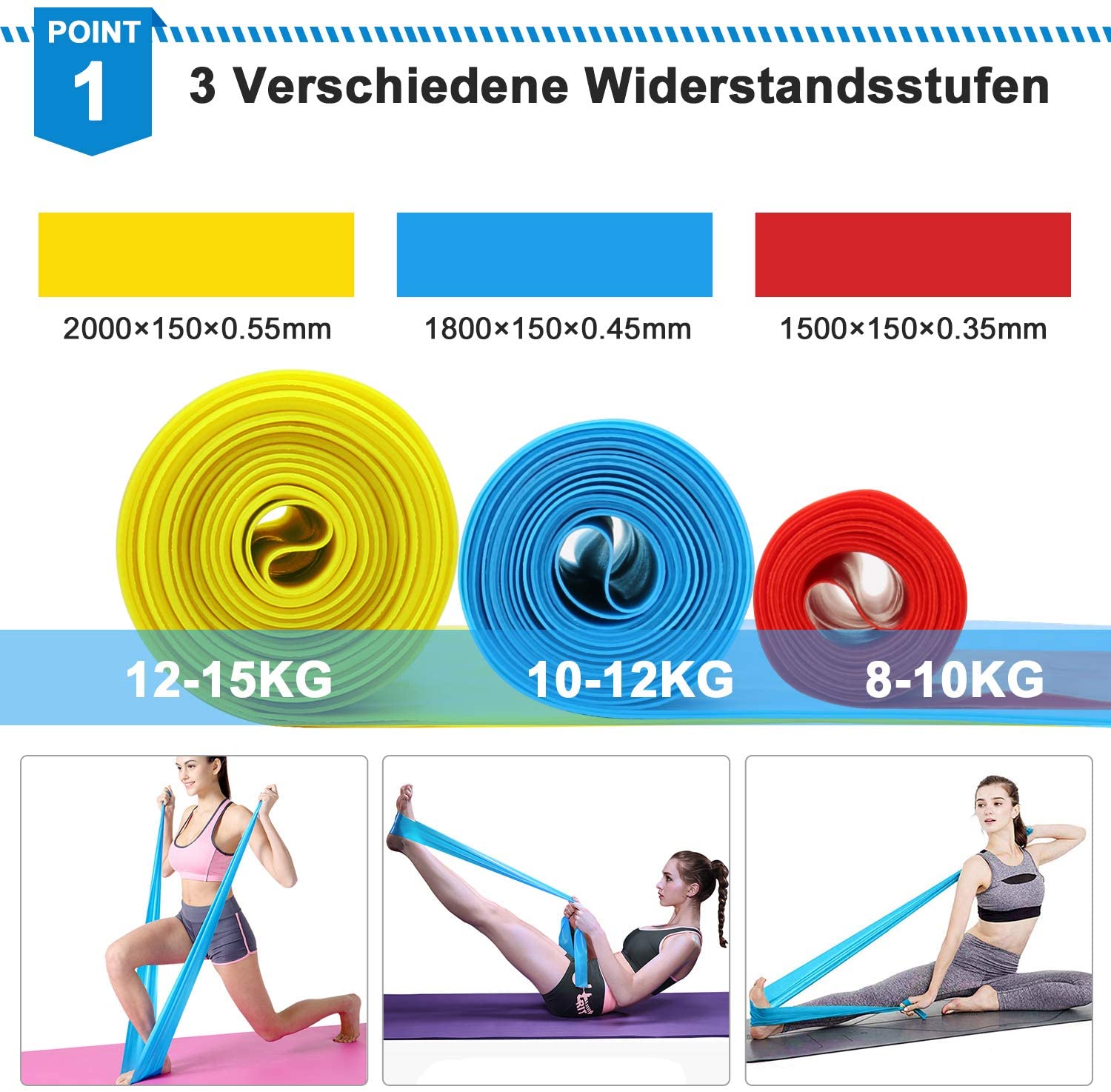 弾性フィットネスバンド 3 個レジスタンスバンド弾性フィット - Crossfit Workout Gear のレビューと価格
